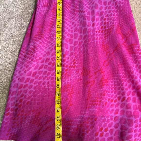 EXPRESS LAYERED Pink MINI SUMMER CHIFFON Batwing DRESS SIZE 7 / 8 Snake E428 - Picture 9 of 10